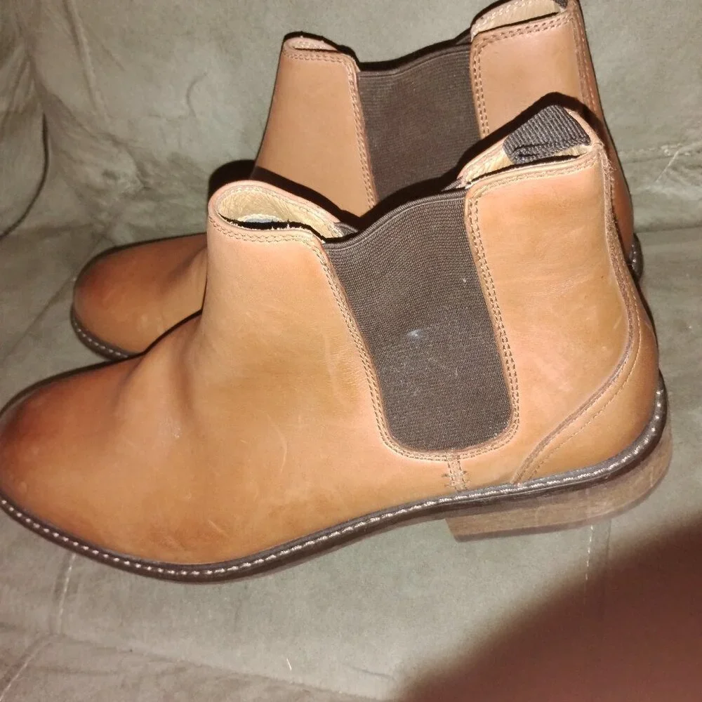 Vionic Men Leather Brown Chelsea Bowery Kingsley  Round Toe New Boots Size:12...